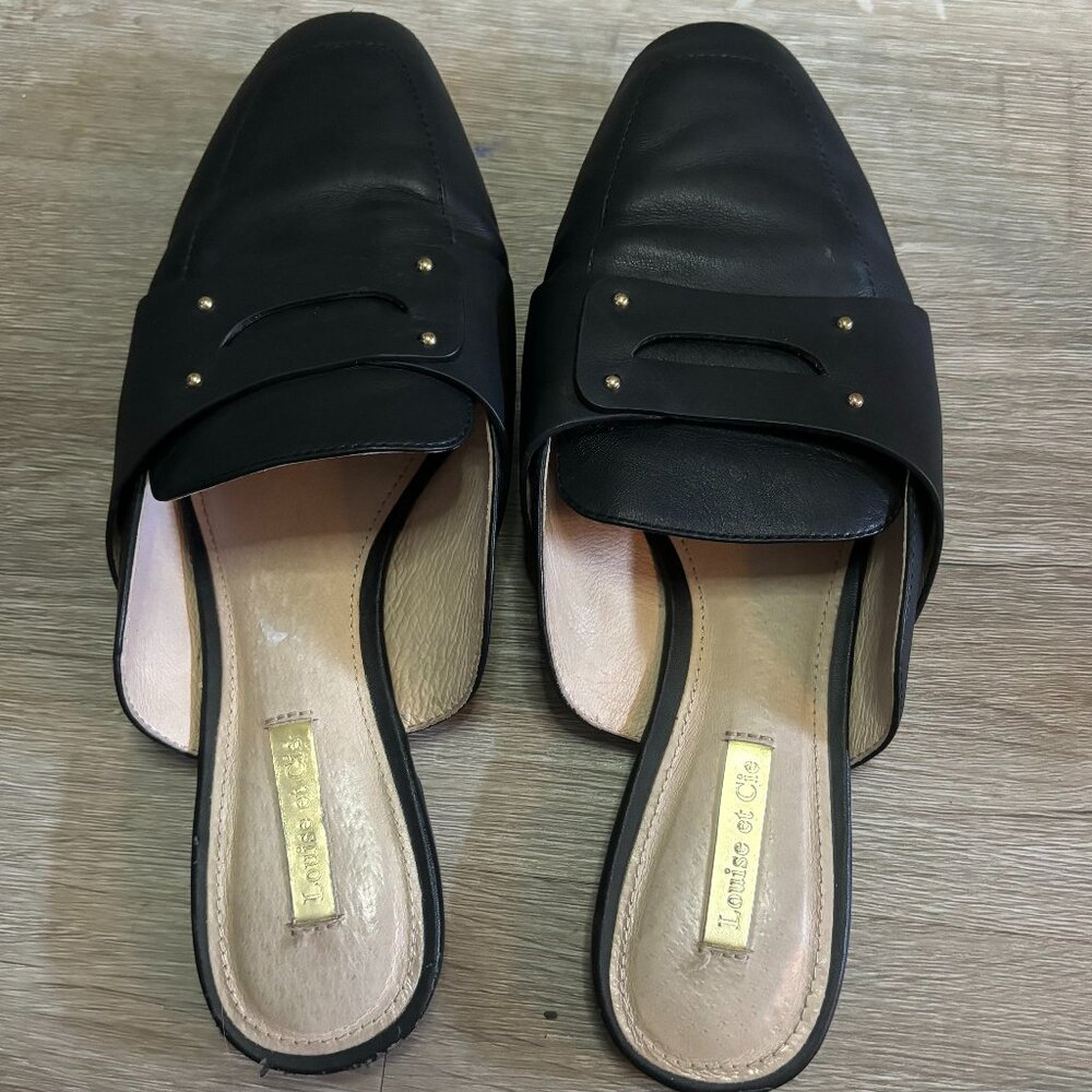 Louise et Cie Chariette Mule Black Leather